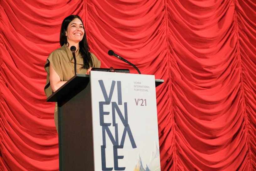 Festivaldirektorin Eva Sangiorgi bei der Eröffnung der Viennale 2021 | © Viennale/Roland Ferrigato