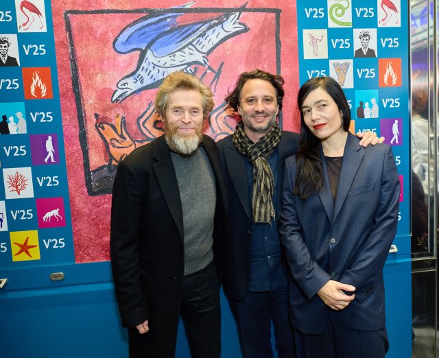 Willem Dafoe,  Gastón Solnicki (THE SOUFFLEUR) und Festivaldirektorin Eva Sangiorgi, Gartenbaukino