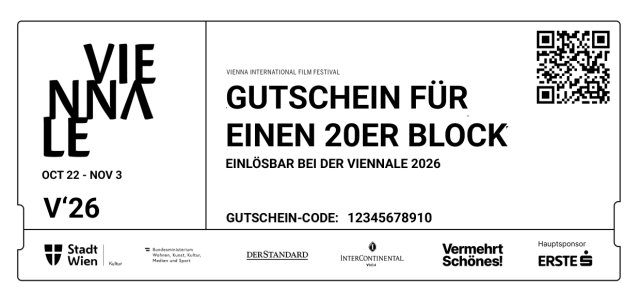 Gutschein für einen 20er Block einlösbar bei der Viennale 2026