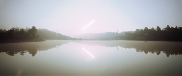 Eine Aufnahme des Ottensteiner Stausee, Filmstill aus Johannes Lurfs FOREVER...FOREVER.
