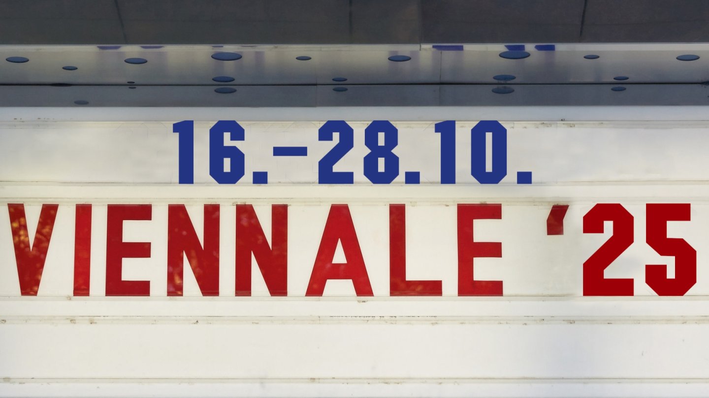 Fischerleuchte mit der Aufschrift: VIENNALE 2025, 16. - 28. Oktober