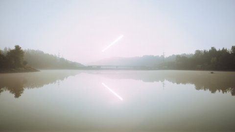 Eine Aufnahme des Ottensteiner Stausee, Filmstill aus Johannes Lurfs FOREVER...FOREVER.