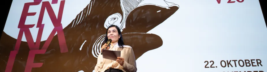 Festival Director Eva Sangiorgi at the main press conference 