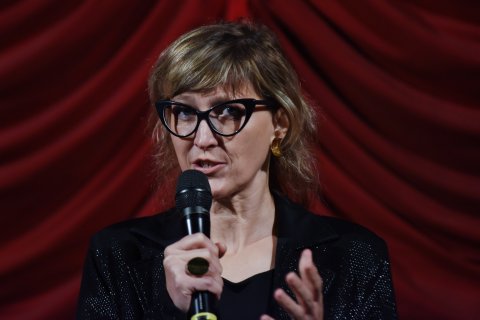 Regisseurin Jasmila Žbanić (QUO VADIS, AIDA?) im Gartenbaukino / Director Jasmila Žbanić (QUO VADIS, AIDA?) at the Gartenbaukino