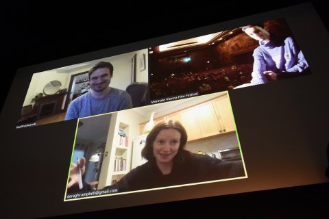 Regisseur Kazik Radwanski und Schauspielerin Deragh Campbell beim Online-Q&A (ANNE AT 13,000 FT) / Director Kazik Radwanski at the online Q&A (ANNE AT 13,000 FT)