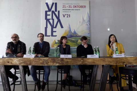 Giona Nazzaro (Locarno Film Festival), Carlo Chatrian (Berlinale), Maialen Beloki (San Sebastián Film Festival), Paolo Moretti (Quinzaine des Réalisateurs, Cannes)  & Eva Sangiorgi (Viennale)