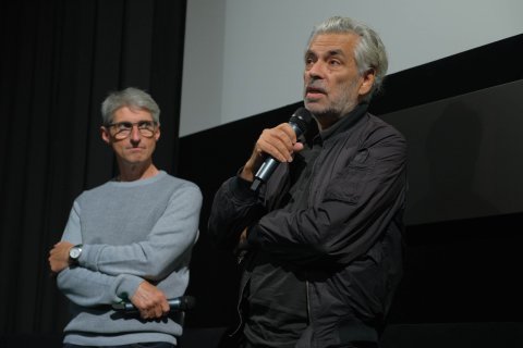 Fabrice Aragno (FILM ANNONCE DU FILM "DROLES DE GUERRES") und Pedro Costa (AS FILHAS DO FOGO)