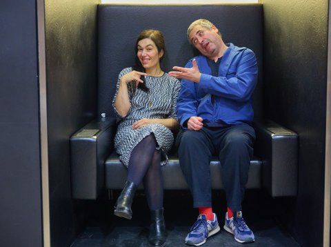Festivaldirektorin Eva Sangiorgi und Radu Jude (OPT ILUSTRATE DIN LUMEA IDEALĂ)