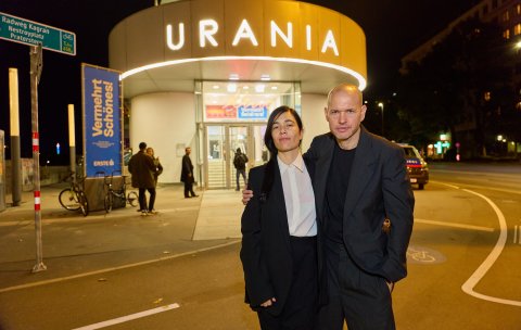 Festivaldirektorin Eva Sangiorgi und Nadav Lapid (KEN), Urania