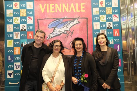 Viennale Präsident Christian Petzold, Aysun Bademsoy, Kulturstadträtin Veronica Kaup-Hasler und Festivaldirektorin Eva Sangiorgi, Gartenbaukino