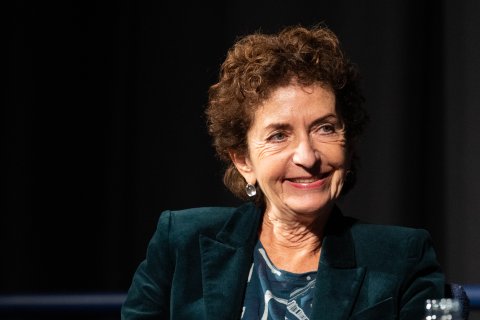 Ruth Beckermann beim Gespräch mit Avi Mograbi (THE FIRST 54 YEARS – AN ABBREVIATED MANUAL FOR MILITARY OCCUPATION), Stadtkino im Künstlerhaus