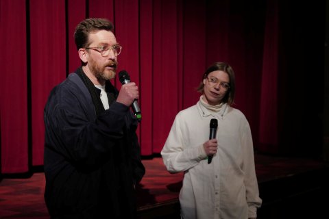 Tobias Nölle (TRISTAN FOREVER) und Moderation Martina Amerstorfer, Metro Kinokulturhaus