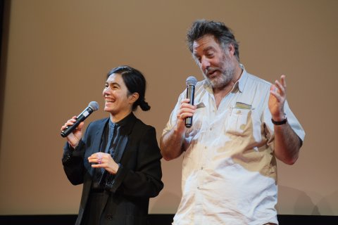 Festivaldirektorin Eva Sangiorgi und Mariano Llinás (BIOGRAFÍA DE JORGE LUIS BORGES (PRIMERA PARTE)), Metro Kinokulturhaus