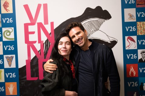 Festivaldirektorin Eva Sangiorgi und Andrea Pallaoro (THE ECHO CHAMBER), Gartenbaukino