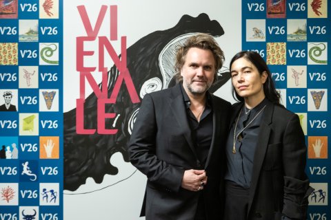 Florian Zeller (BUNKER) und Festivaldirektorin Eva Sangiorgi, Gartenbaukino