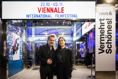 Florian Zeller (BUNKER) und Festivaldirektorin Eva Sangiorgi, Gartenbaukino